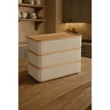 Kitchen Life 3'lü Bambu Görünümlü Dikdörtgen Saklama Kabı - 3x300ml Saklama Kutusu Lunch Box