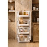 Kitchen Life 4 Katlı Oyuncak Toplama Rafı Banyo Düzenleyici Mutfak Rafı Sepet Sebzelik - Beyaz