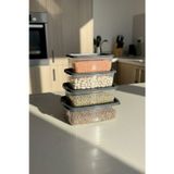 Kitchen Life 4'lü Dikdörtgen Saklama Kabı Seti (0,25ml-0,5ml-0,75ml-1.2 lt) İstiflenebilir