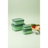 Kitchen Life 4’lü Dikdörtgen Saklama Kabı Seti (0,43ml-0,83ml-1.6L-2.6L) Mikrodalga ve Dondurucu Uyumlu