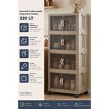 Kitchen Life 4'lü Portatif Istiflenebilir Tekerlekli Organizer Dolap - Mutfak Banyo Rafı Saklama Kutusu Sepet - Kahverengi