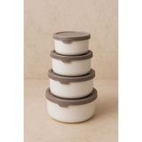 Kitchen Life 4’lü Yuvarlak Saklama Kabı Seti (0,45ml -0,8ml-1.5L-2.5L) Mikrodalga ve Dondurucu Uyumlu
