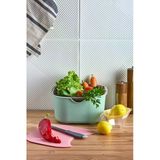 Kitchen Life 5 Li Aura Kare Profesyonel Çok Amaçlı Hazırlık Seti Karıştırma Kasesi Süzgeci Limonluk Kesme Tahtası Mint Turuncu Sarı Haki