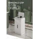 Kitchen Life 50 Lt Mega boy Hareket Sensörlü Sessiz Açma Kapama Çok Amaçlı Sensörlü Kirli Çamaşır Sepeti