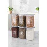 Kitchen Life 6 Adet Etiketli Ve Kaşıklı Şeffaf Baharatlık Seti -1200 Ml - 6 Lı Saklama Kabı Seti