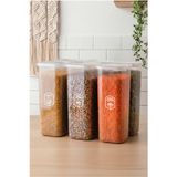 Kitchen Life 6 Adet Etiketli Ve Kaşıklı Şeffaf Baharatlık Seti -1750 Ml - 6 Lı Saklama Kabı Seti