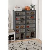 Kitchen Life 6 Katlı 12 Ayakkabı Kapasiteli Katlanabilir ve Taşınabilir Portatif Ayakkabılık - Geniş Dolap Raf