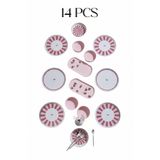 Kitchen Life 6 Kişilik Lovely Birds Kahvaltı Takımı – 14 Parça Pembe Kuş Desenli Seramik Kahvaltılık Seti