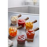 Kitchen Life 6 lı Mika Reçellik Sosluk Sofra Sunum Kahvaltı Seti - Akasya Görünümlü Saplı Sunumluk 80 ml