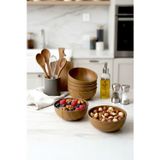Kitchen Life 6'lı Ahşap Görünümlü Çerezlik Kase Yuvarlak Sunumluk Sunum Kasesi 10 CM