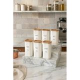 Kitchen Life 6'Li Ahşap Görünümlü Etiketli Sızdırmaz Kapaklı Baharatlık Seti 350 Ml