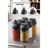 Kitchen Life 6'lı Çift Kapaklı Mini Twice Cam Baharatlık Seti - Tuzluk Biberlik