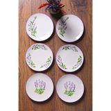 Kitchen Life 6'lı Handmade Lavanta Pasta Tabak Seti 16 cm Kütahya Seramiği Üst Üste İstiflenebilir Desenli