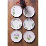 Kitchen Life 6'Lı Özel Tasarım Handmade 16 Cm Stackable Lavanta Pasta Tabak Seti - Tatlı Tabağı Seti Mor