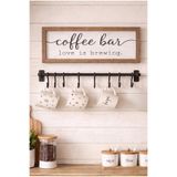 Kitchen Life 8 Kancalı Metal Kaşıklık,Kepçelik Mutfak Düzenleyici Fincan,Kupa,Askı,Siyah