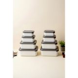 Kitchen Life 8’li Dikdörtgen Saklama Kabı Seti (0,43ml-0,83ml-1.6L-2.6L) Mikrodalga ve Dondurucu Uyumlu