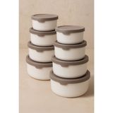 Kitchen Life 8’li Yuvarlak Saklama Kabı Seti (0,45ml -0,8ml-1.5L-2.5L) Mikrodalga ve Dondurucu Uyumlu
