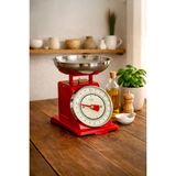 Kitchen Life 90’s Style Retro Analog Mutfak Terazisi 2 kg Kapasiteli Mutfak Tartısı - Kırmızı