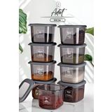 Kitchen Life 9'lu Etiketli Boly Kare Saklama Kabı Seti 550ml