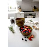 Kitchen Life Ahşap Görünümlü Çerezlik Kase Yuvarlak Sunumluk Sunum Kasesi 10 CM