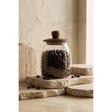 Kitchen Life Ahşap Kapaklı Vakumlu Mega Boy Borosilikat Cam Kavanoz Baharatlık 950 ml - Şeffaf