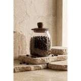 Kitchen Life Ahşap Kapaklı Vakumlu Mega Boy Borosilikat Cam Kavanoz Baharatlık 950 ml
