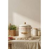 Kitchen Life Ahşap Kuplu Kapaklı Cutie Emaye Bakraç 22 cm Kalp Desenli