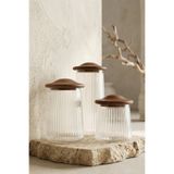 Kitchen Life Akasya Mushroom Vakumlu Cam Kavanoz Baharatlık (650ml,950ml,1300ml)