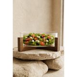 Kitchen Life Akasya Standlı Borosilikat Cam Salata ve Sunum Kasesi - Meyve Sunum Kasesi 2100 ml