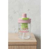Kitchen Life Askılı Pipetli Sızdırmaz Meyve Hazneli Detoks Suluk 600 ml - Pembe
