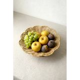 Kitchen Life Ayaklı Hasır Görünümlü Meyvelik -Şık Dekoratif Sunumluk 26 Cm