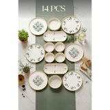 Kitchen Life D-Harma Stackable 14 Parça Lüx Kahvaltılık Sunum Seti 6 Kişilik Seramik Tabağı