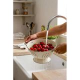 Kitchen Life Emaye Görünümlü Caotic Paslanmaz Çelik Kulplu Sebze Meyve Süzgeci Meyvelik