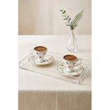 Kitchen Life Gözde 4 Parça 2 Kişilik Porselen Kahve Fincan Takımı 100 ml - Beyaz