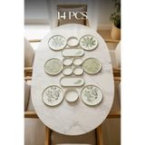 Kitchen Life Güz Yaprak İstiflenebilir Seramik Kahvaltılık Sunum Seti 14 Parça