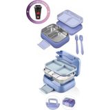 Kitchen Life Happii Deniz Kızı Desenli 4 Bölmeli Paslanmaz Çelik Çocuk Beslenme Kabı 1030 ml