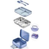 Kitchen Life Happii Deniz Kızı Desenli 4 Bölmeli Paslanmaz Çelik Çocuk Beslenme Kabı 1030 ml