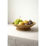 Kitchen Life Hasır Görünümlü Ayaklı Meyvelik 28 cm - Meyve Sepeti Dekoratif Sunumluk