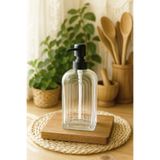 Kitchen Life İskandinavia Çizgili Cam Sıvı Sabunluk 380 ml
