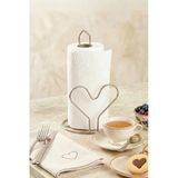 Kitchen Life Kalp Figürlü Paslanmaz Metal Peçetelik-Rulo Kağıt Havluluk 26 Cm Krom