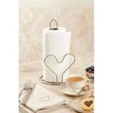 Kitchen Life Kalp Figürlü Paslanmaz Metal Peçetelik-Rulo Kağıt Havluluk 26 Cm Krom