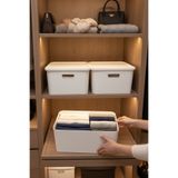 Kitchen Life Kapaklı Deri Görünümlü Dolap İçi Düzenleyici Kıyafet Saklama Kutusu-Organizer