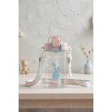 Kitchen Life Kilit Kapaklı Askılı Pipetli Sızdırmaz Sevimli Çocuk Suluk 500 ml - Pembe