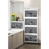 Kitchen Life Modern Tasarımlı 4'lü Portatif Tekerlekli Organizer Dolap Plastik Malzemeden Üretilmiştir