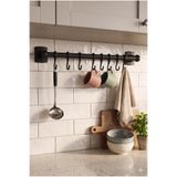 Kitchen Life Paslanmaz Çelik 8 Kancalı Metal Kaşıklık,Kepçelik Mutfak Düzenleyici Fincan,Kupa,Askı 71 cm