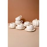Kitchen Life Pumpkin Porselen 6'lı Kahve Fincanı Takımı - Beyaz