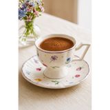 Kitchen Life Queen Rebecca 4 Parça 2 Kişilik Porselen Kahve Fincan Takımı 100 ml