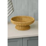 Kitchen Life Rattan Yuvarlak Hasır Sunumluk Meyve Sepeti Kahverengi