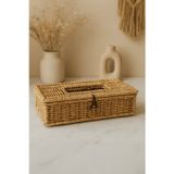 Kitchen Life Rattan Z Peçetelik Organizeri Düzenleyici Kapaklı Dikdörtgen Hasır Peçetelik