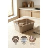 Kitchen Life Stainless Paslanmaz Çelik Vakumlu Saklama Kabı,fırın ve Kek Kabı 1,3lt Yemek Kabı Sefer Tası - Kahverengi